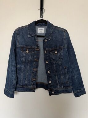 Old Navy Women's Dark Blue Jean Jacket, Medium Petite